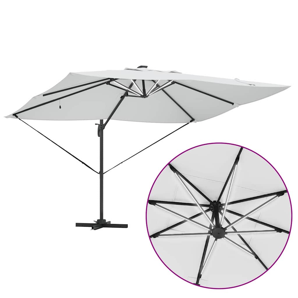 Sonnenschirm Sand 352 x 251 x 265 cm Polyester und Aluminium