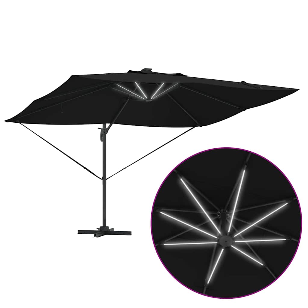 Sonnenschirm Schwarz 352 x 251 x 265 cm Polyester und Aluminium