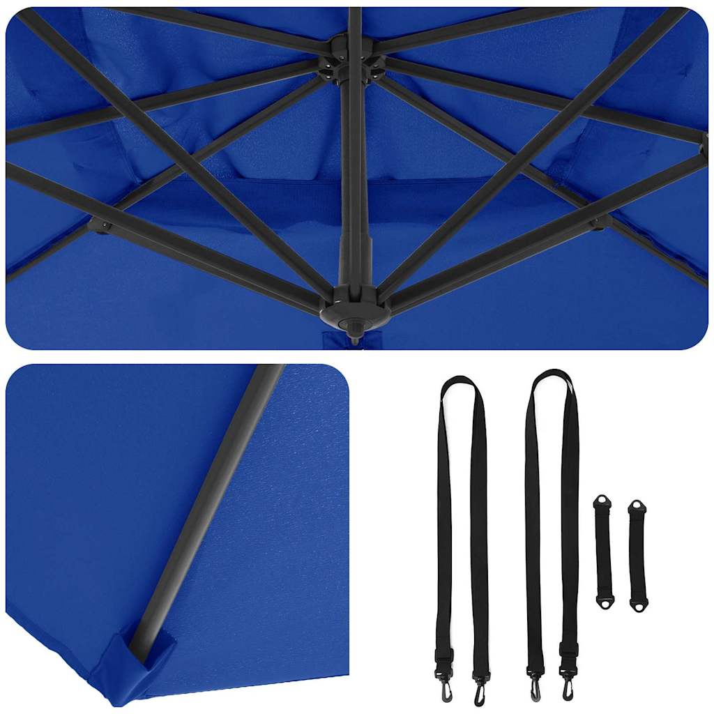 Roma Parasol Blau 286 x 284 x 265 cm Aluminium und Polyester