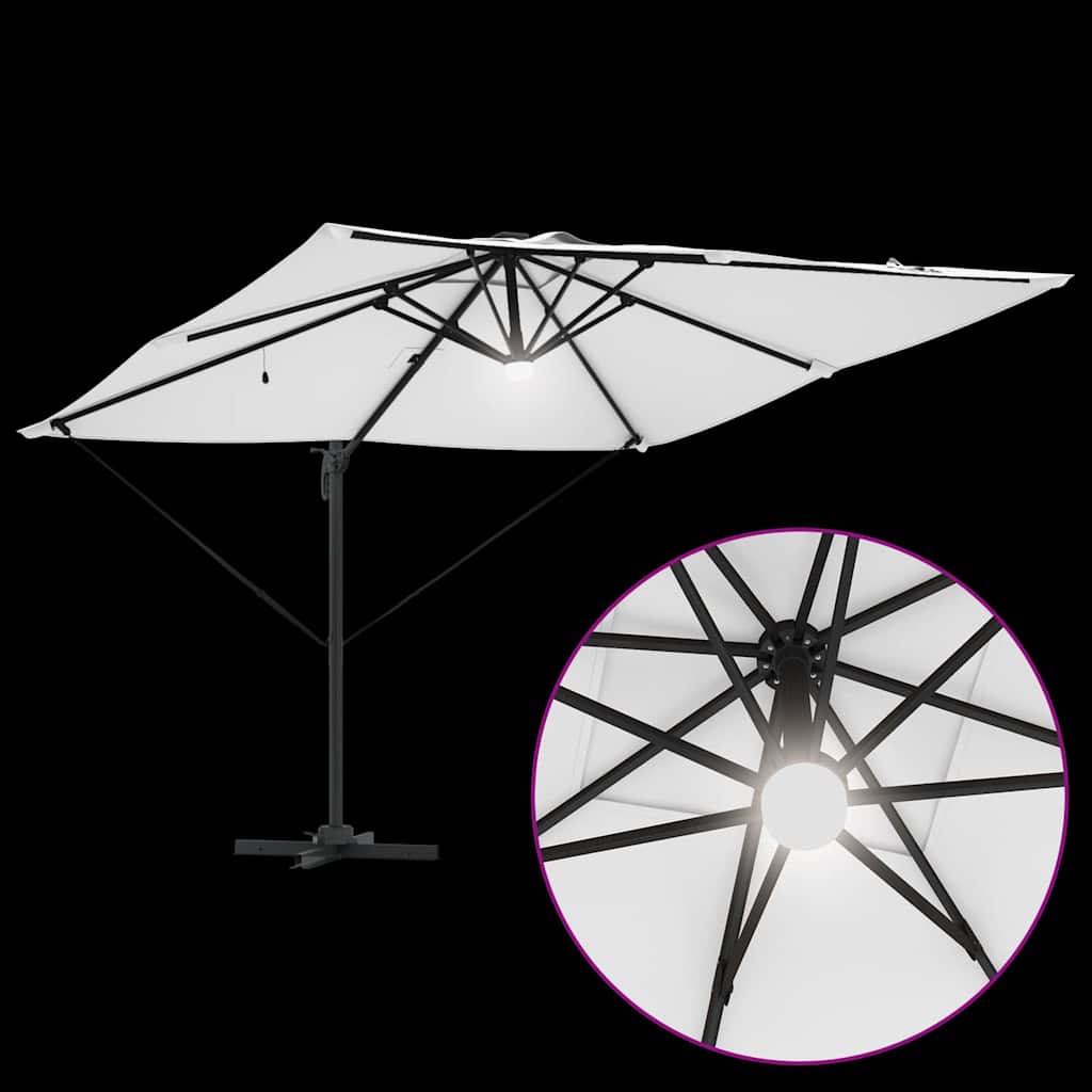 Roma Parasol Beige 286 x 284 x 270 cm Aluminium und Polyester