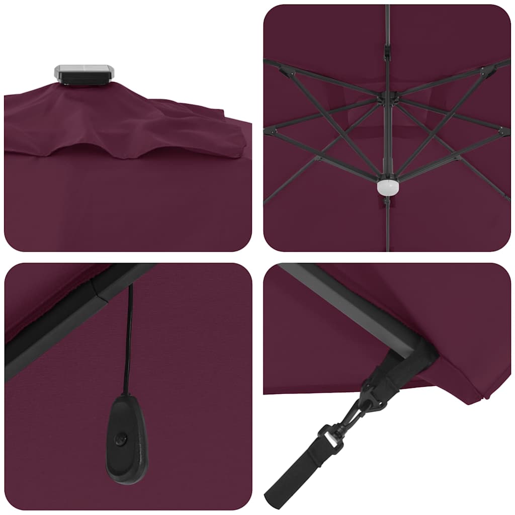 Roma Parasol Rot 286 x 284 x 270 cm Aluminium und Polyester