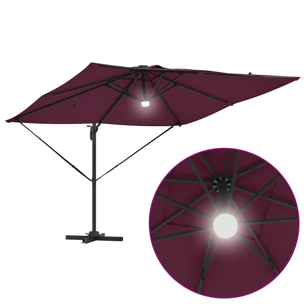Roma Parasol Rot 286 x 284 x 270 cm Aluminium und Polyester