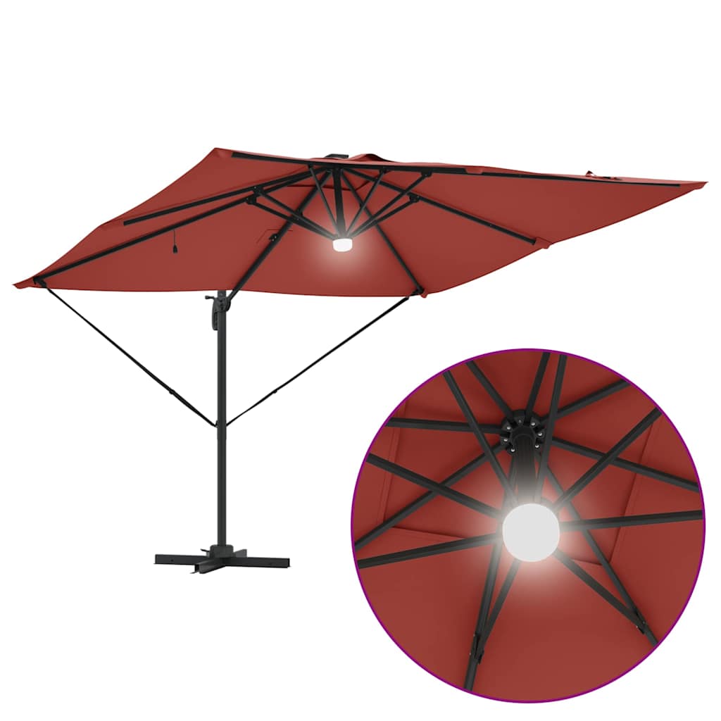 Roma Parasol Rot 286 x 284 x 270 cm Aluminium und Polyester