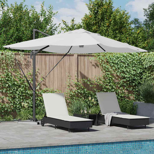 Sonnenschirm Sand 351 x 250 x 253 cm Polyester und Aluminium