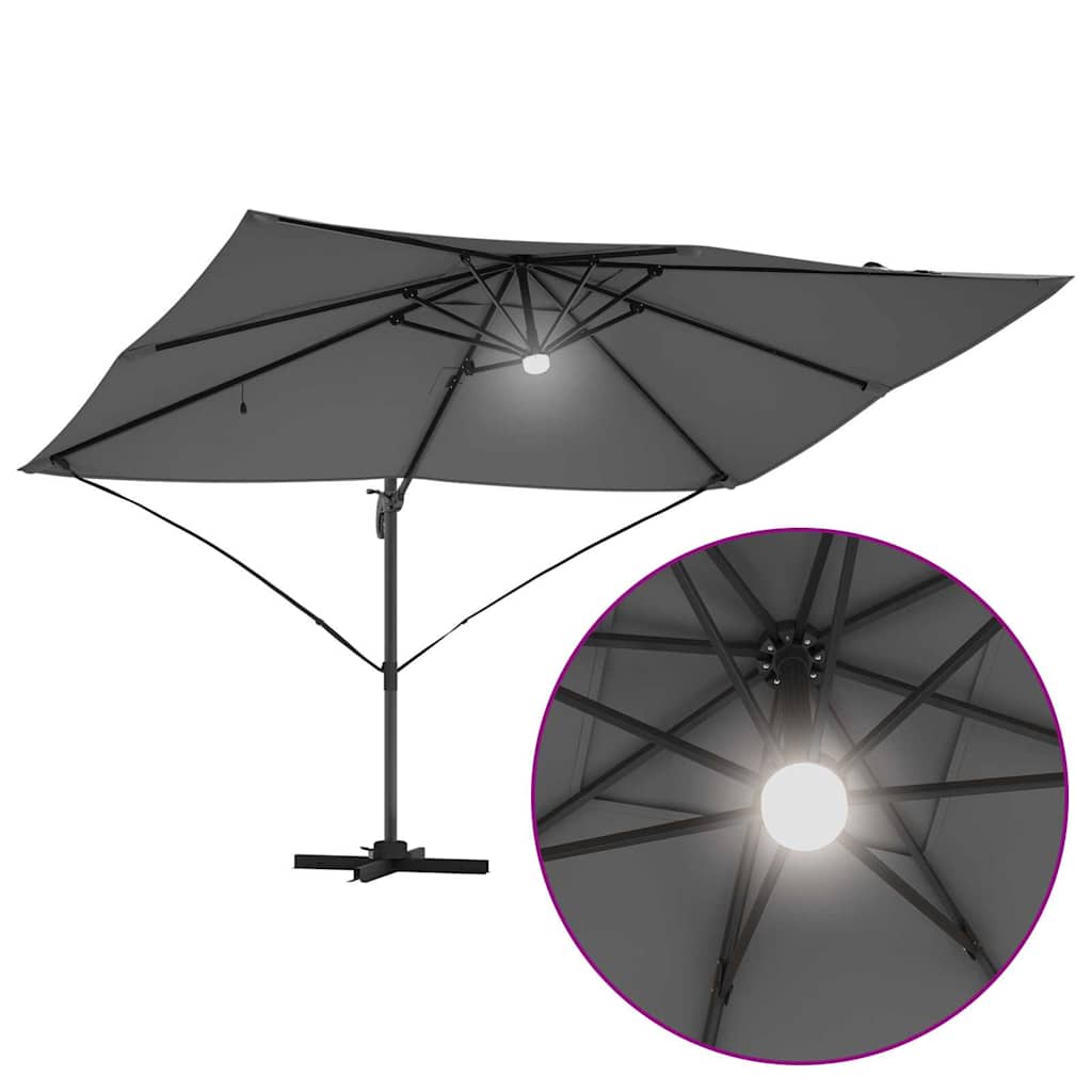 Sonnenschirm mit LED-Lichtleisten Anthrazit 351 x 250 x 253 cm