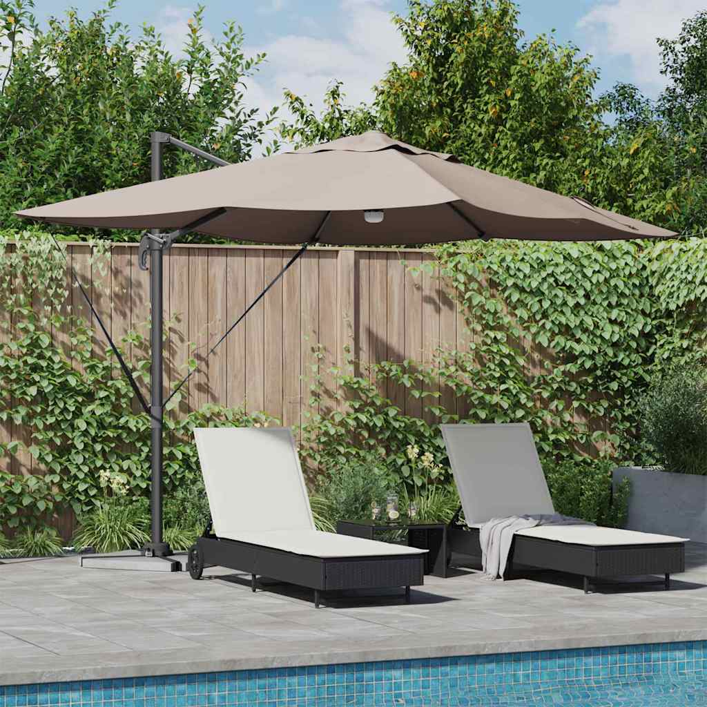 Sonnenschirm Taupe 351 x 250 x 253 cm Polyester und Aluminium