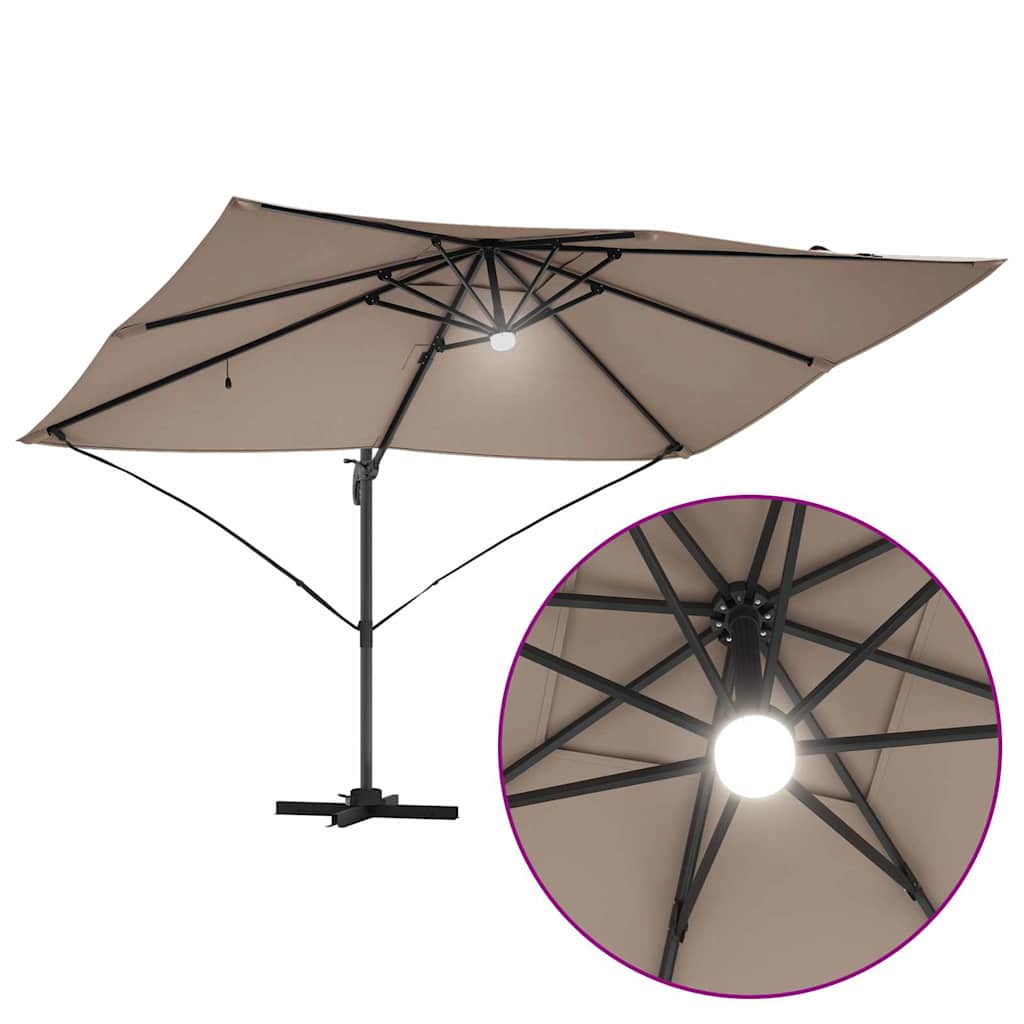 Sonnenschirm Taupe 351 x 250 x 253 cm Polyester und Aluminium