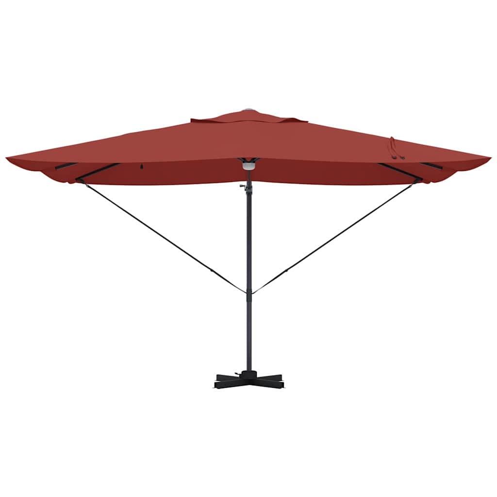 Sonnenschirm mit LED-Lichtleisten Terrakotta 351 x 250 x 253 cm