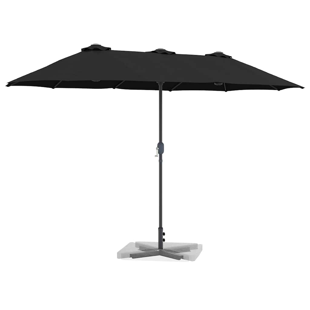 Garten-Sonnenschirm Schwarz 370 x 197 x 239 cm