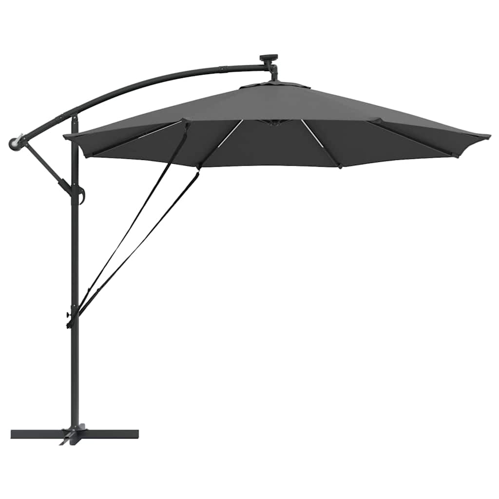 Sonnenschirm mit LED-Lichtleisten Anthrazit 294 x 294 x 248 cm