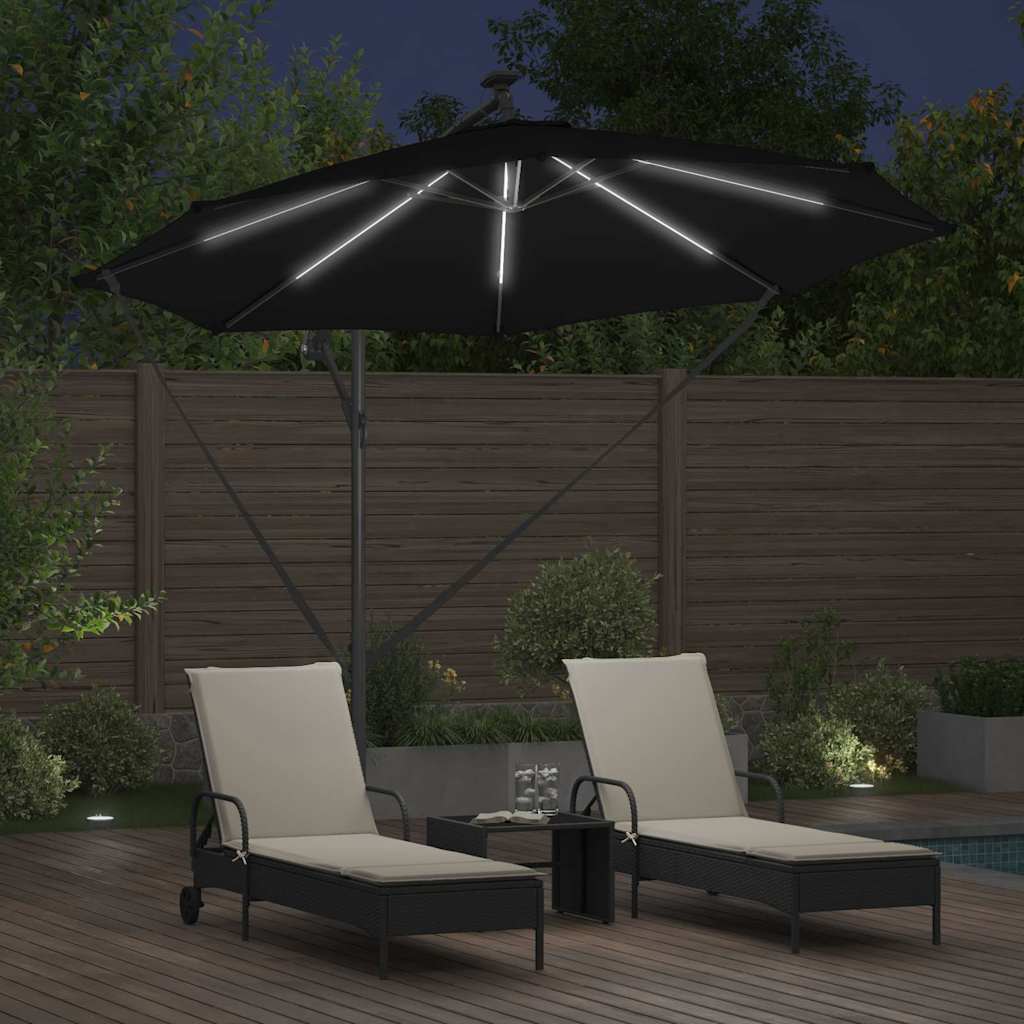 Sonnenschirm Schwarz 294 x 294 x 248 cm Polyester und Aluminium