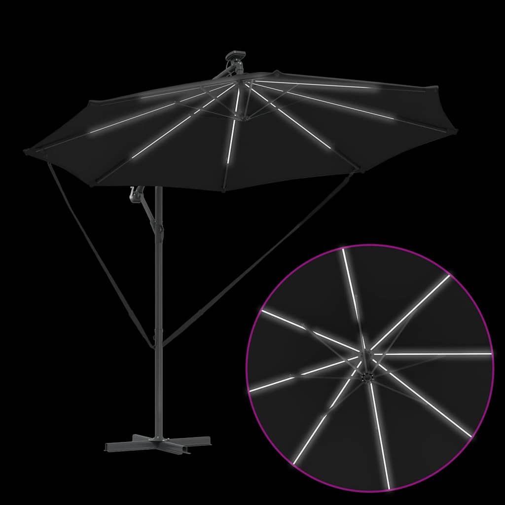 Sonnenschirm Schwarz 294 x 294 x 248 cm Polyester und Aluminium