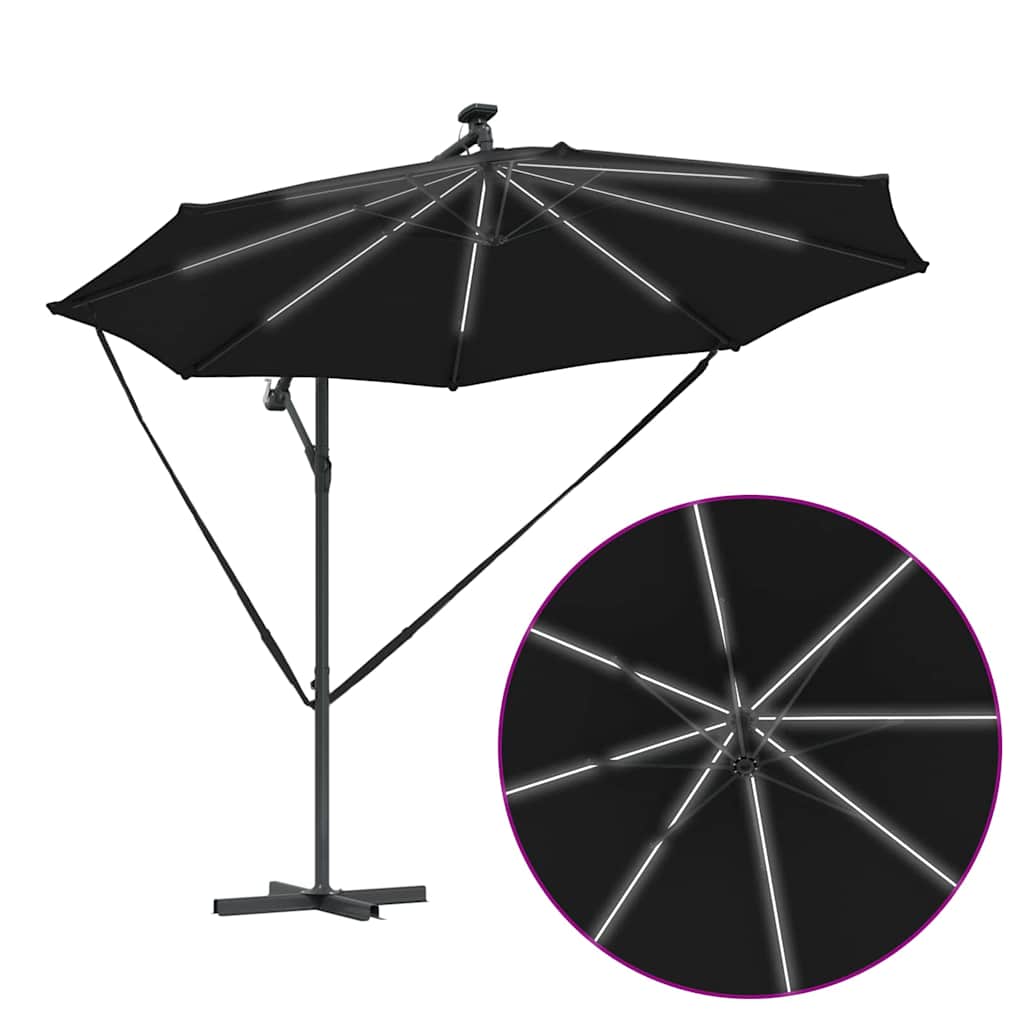 Sonnenschirm Schwarz 294 x 294 x 248 cm Polyester und Aluminium