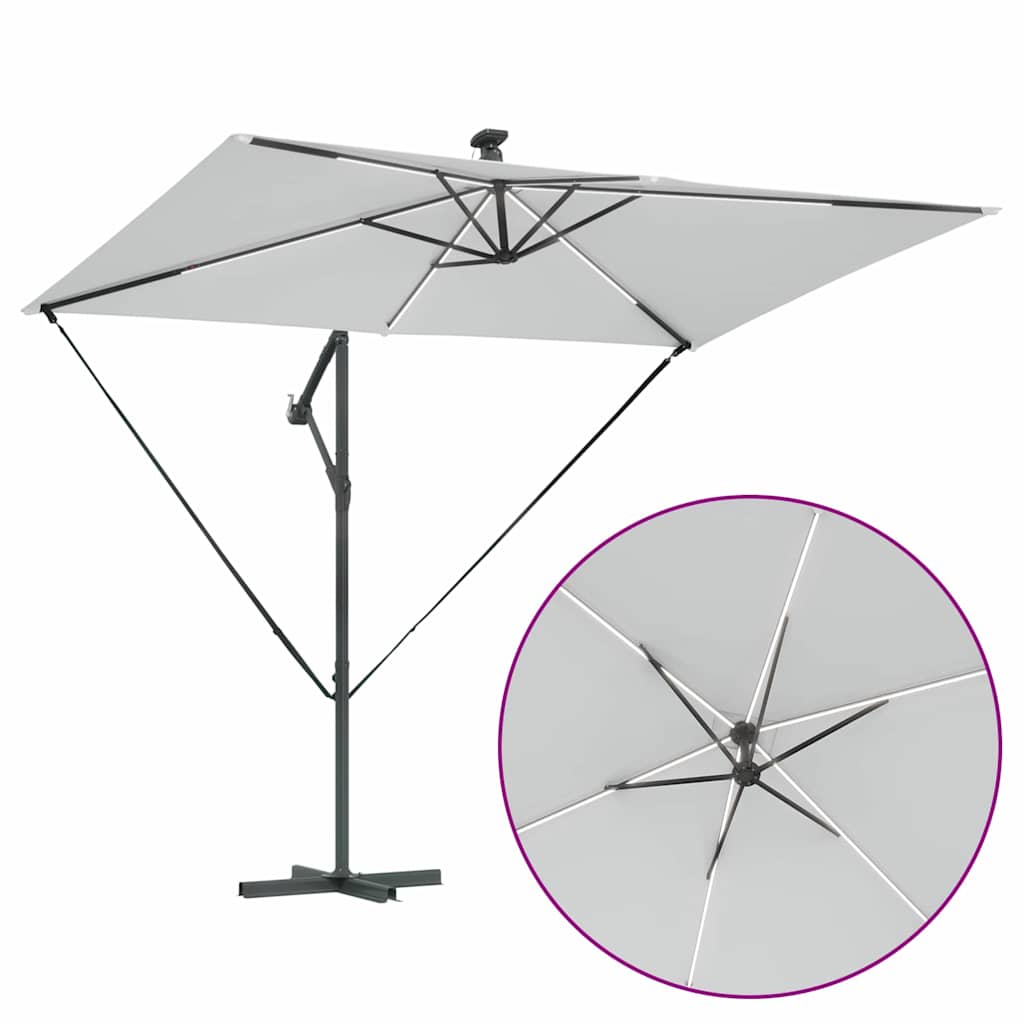 Sonnenschirm Sand 294 x 200 x 270 cm Polyester und Aluminium