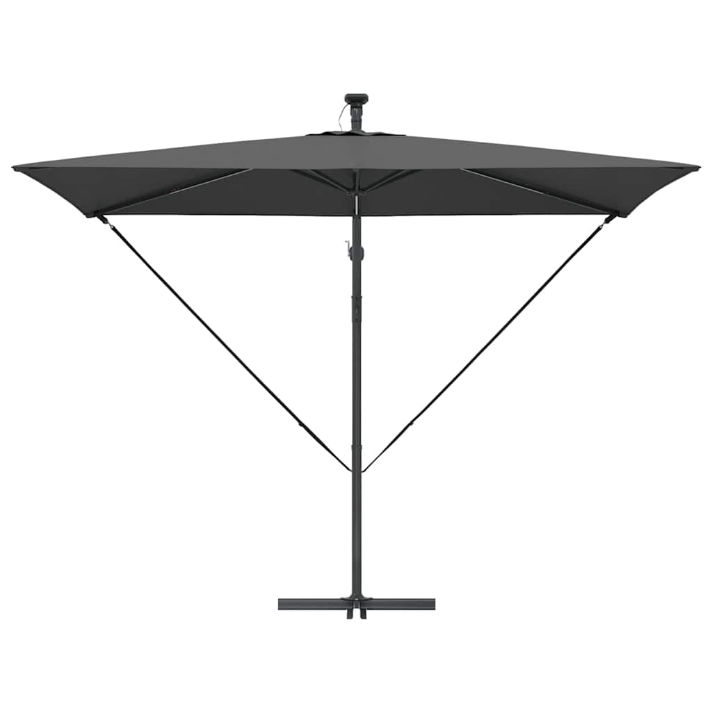 Sonnenschirm mit LED-Lichtleisten Anthrazit 294 x 200 x 270 cm