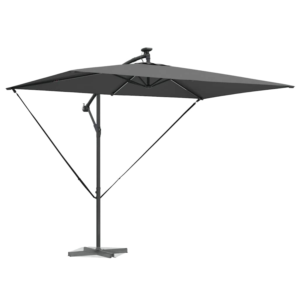 Sonnenschirm mit LED-Lichtleisten Anthrazit 294 x 200 x 270 cm