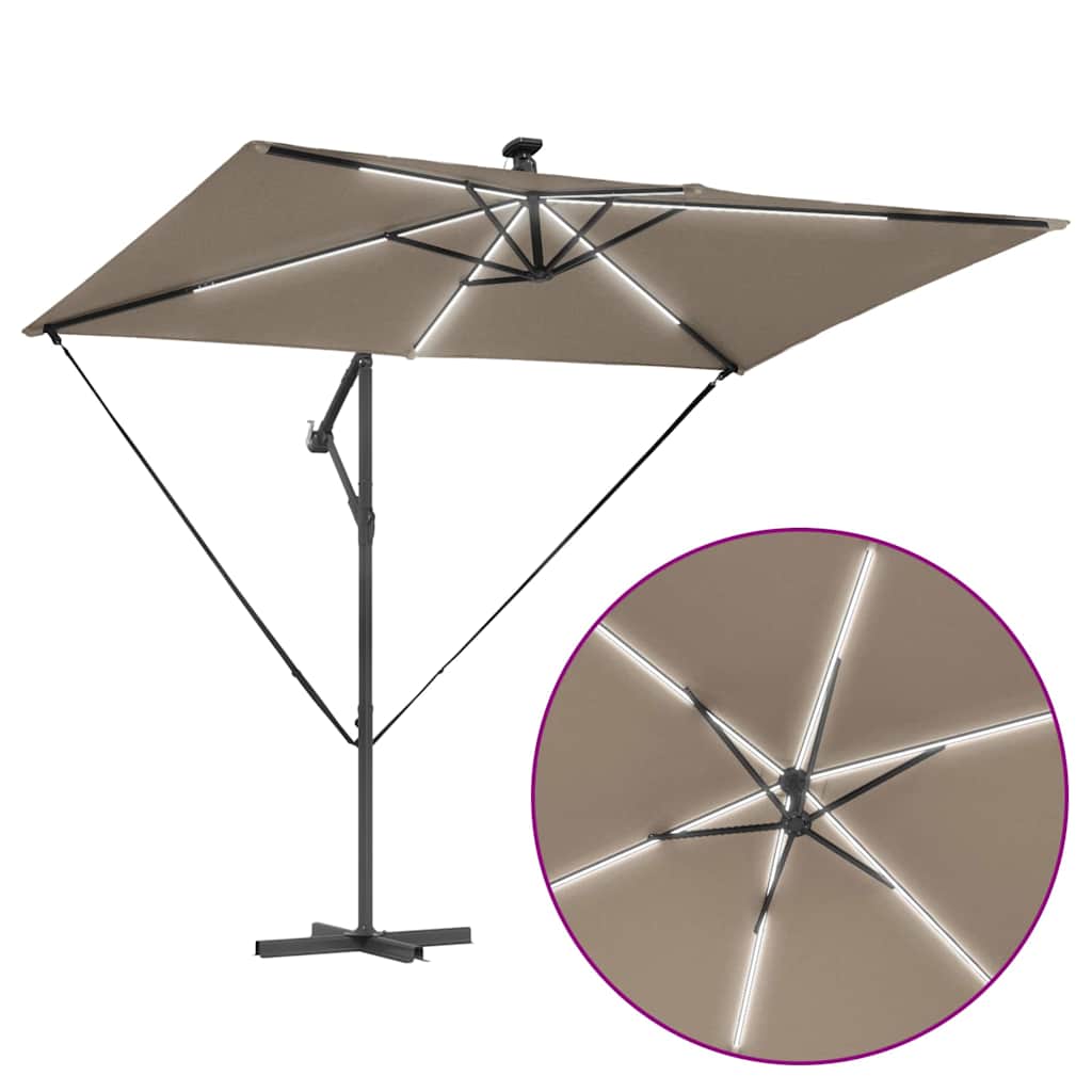 Sonnenschirm Taupe 294 x 200 x 270 cm Polyester und Aluminium