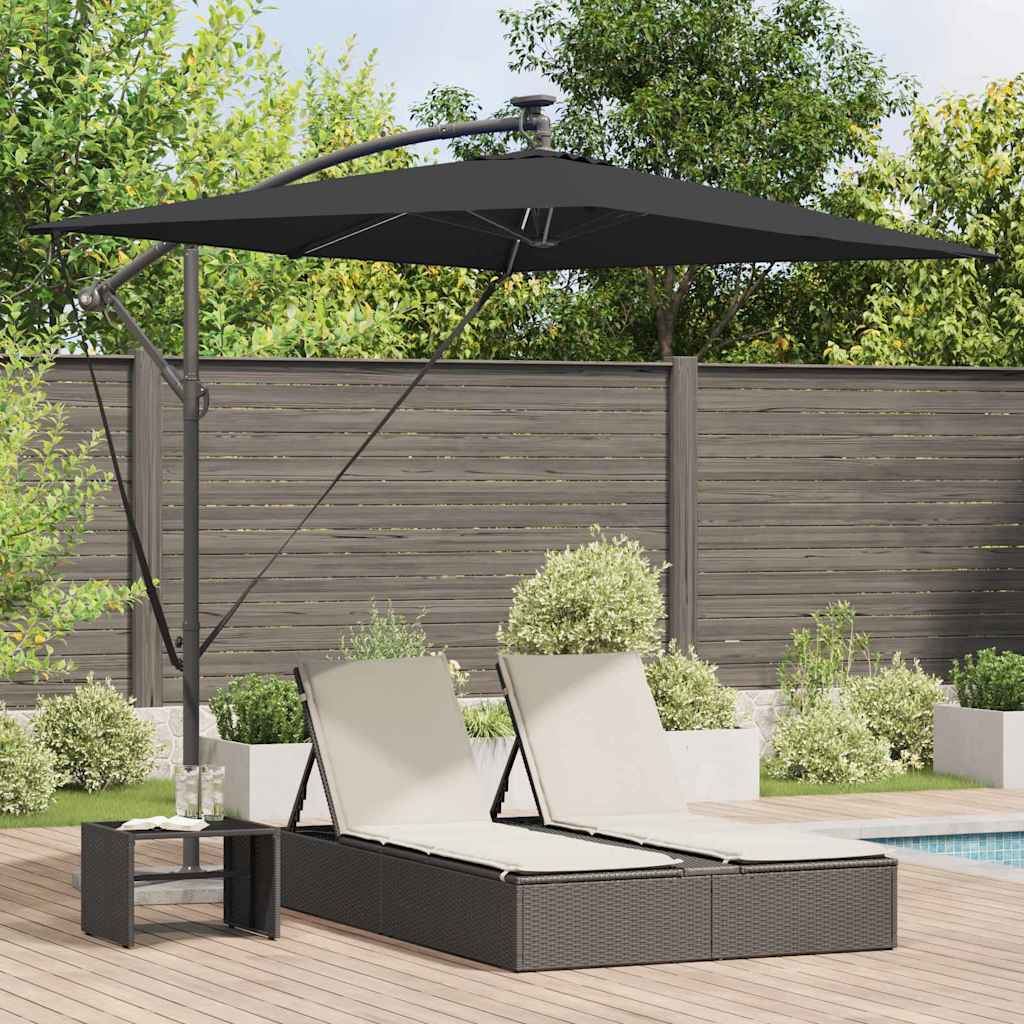 Sonnenschirm Schwarz 294 x 200 x 270 cm Polyester und Aluminium