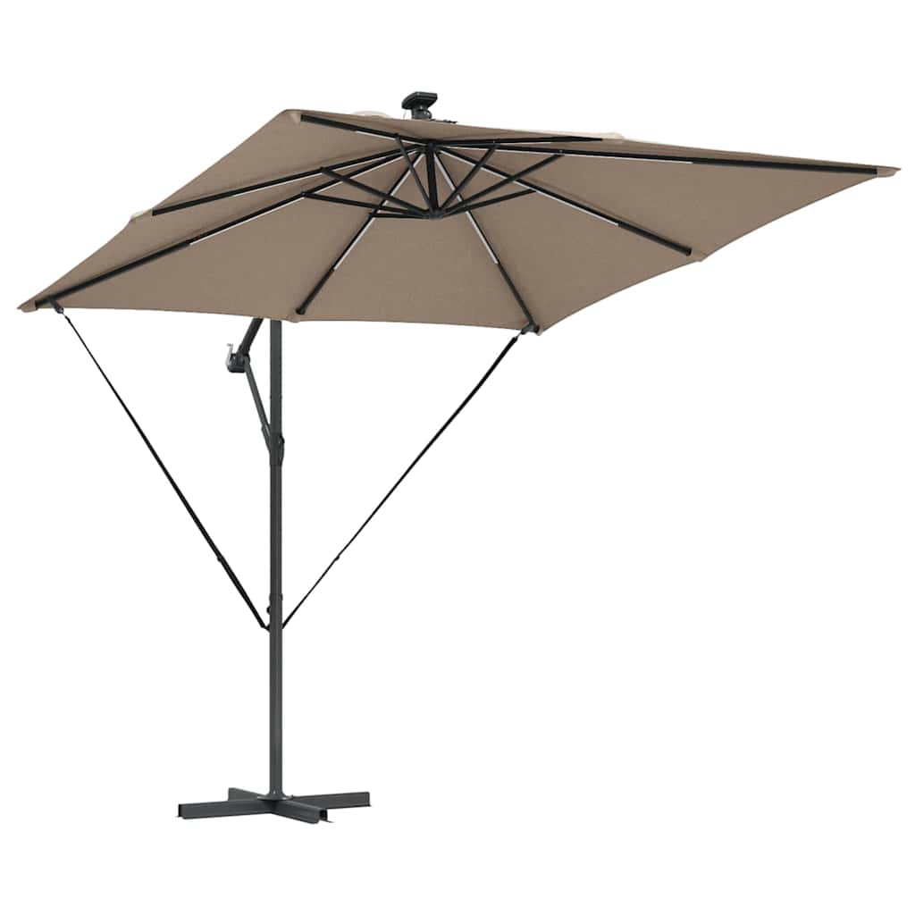 Auskragender Bananenschirm Taupe 249 x 249 x 250 cm