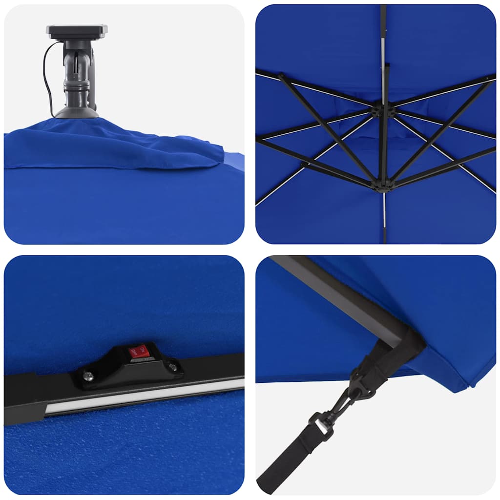 Auskragender Bananenschirm Blau 249 x 249 x 250 cm