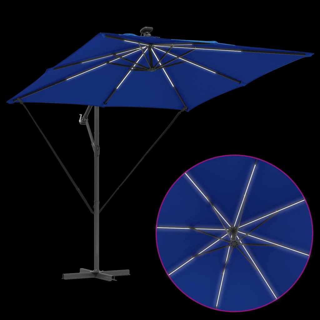 Auskragender Bananenschirm Blau 249 x 249 x 250 cm