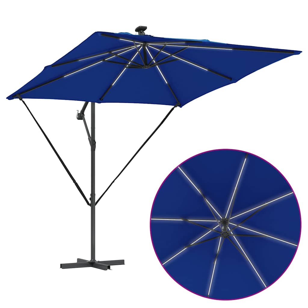 Auskragender Bananenschirm Blau 249 x 249 x 250 cm