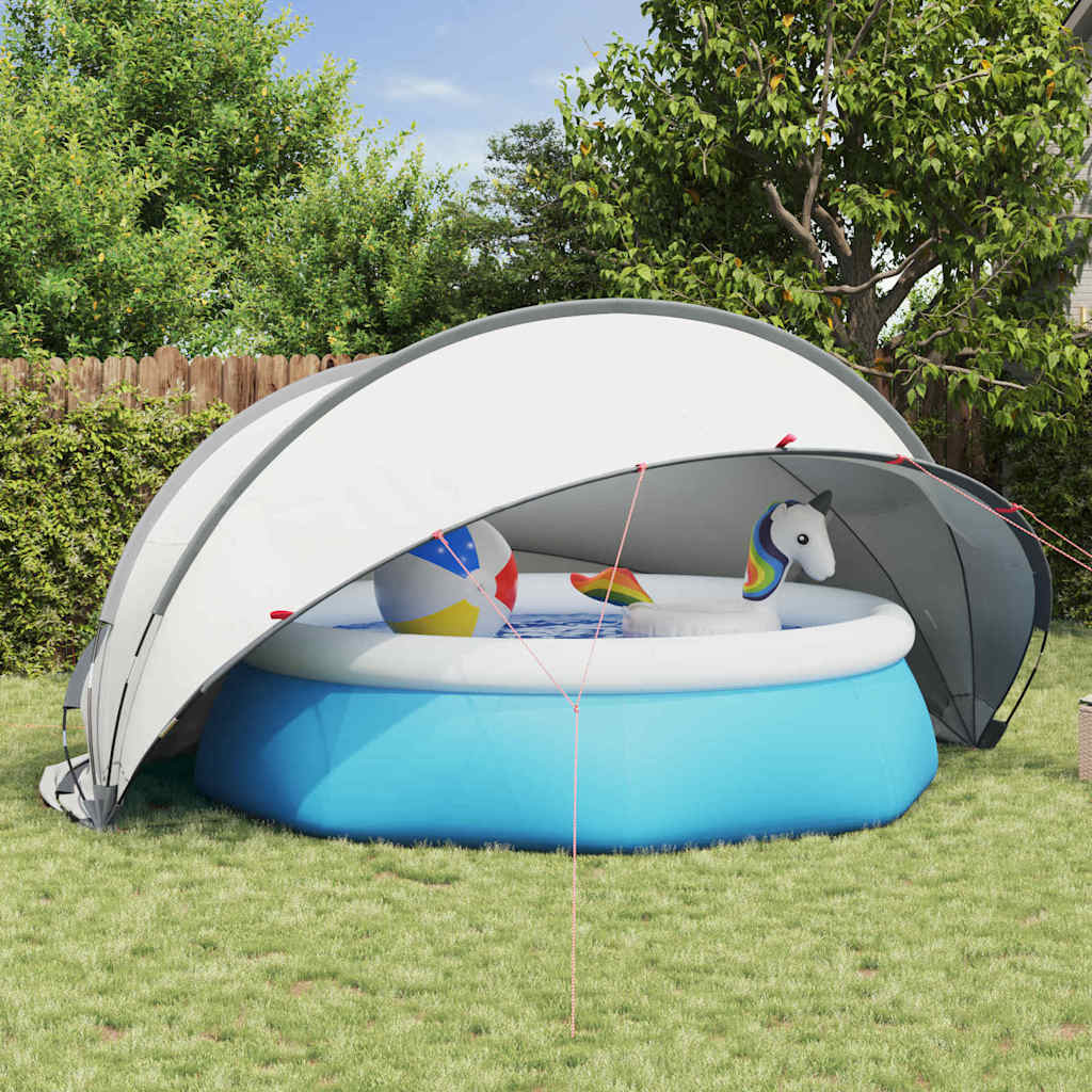 Pool-Dome Grau und Orange 430 x 430 x 210 cm