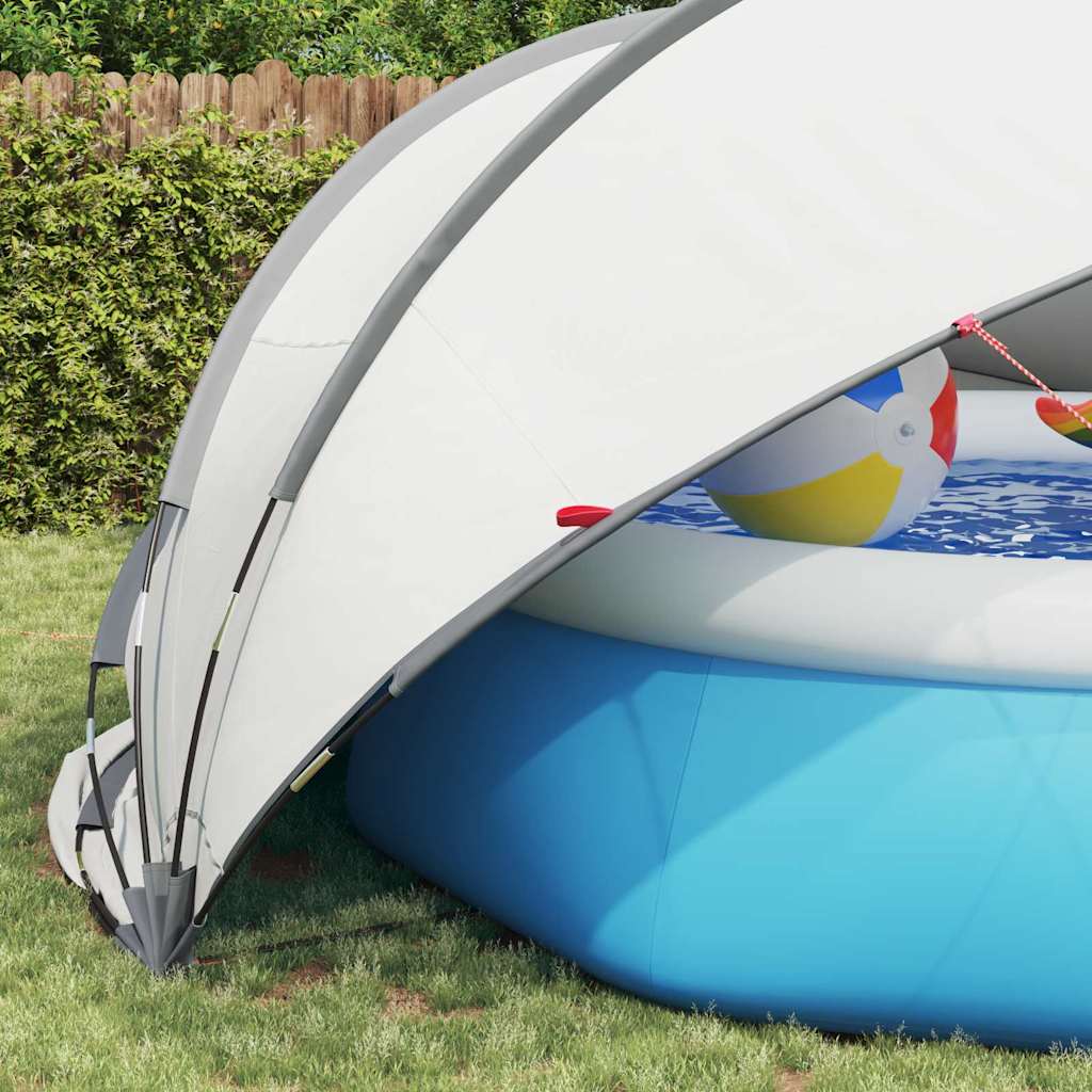 Pool-Dome Grau und Orange 472 x 460 x 229 cm