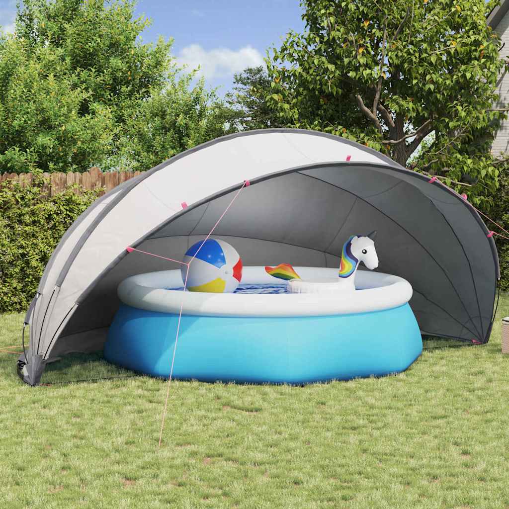 Pool-Dome Grau und Orange 546 x 516 x 250 cm