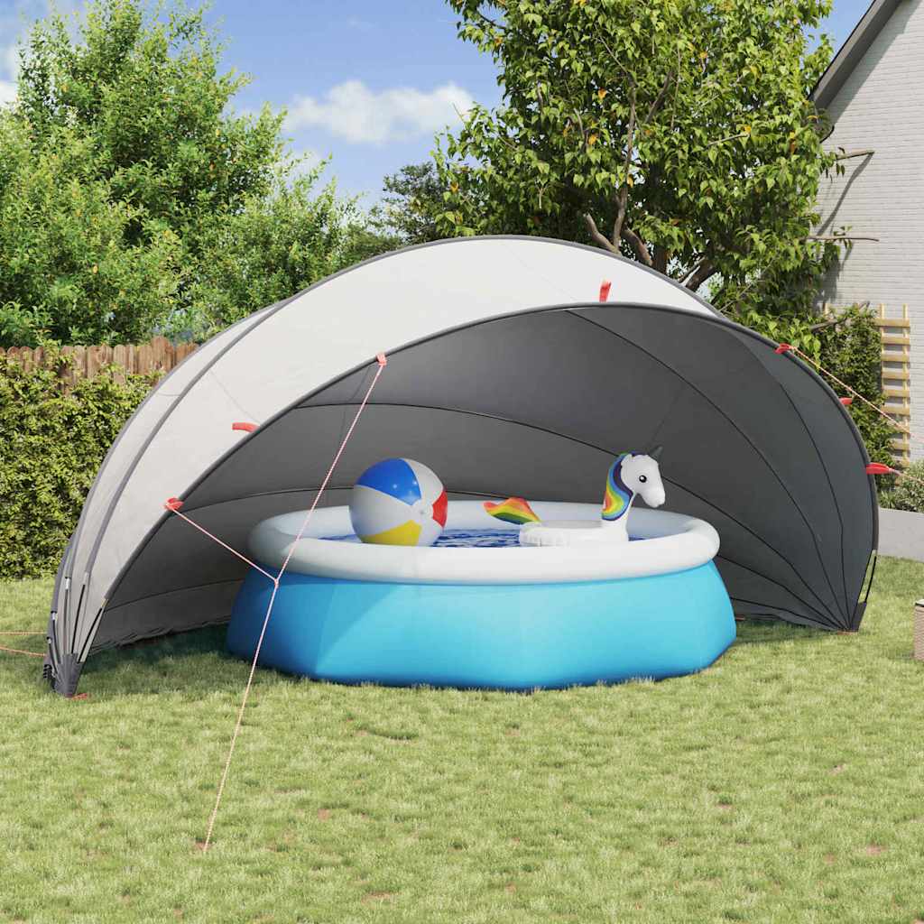 Pool-Dome Grau und Orange 592 x 590 x 275 cm