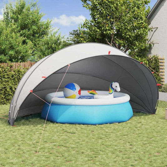 Pool-Dome Grau und Orange 592 x 590 x 275 cm