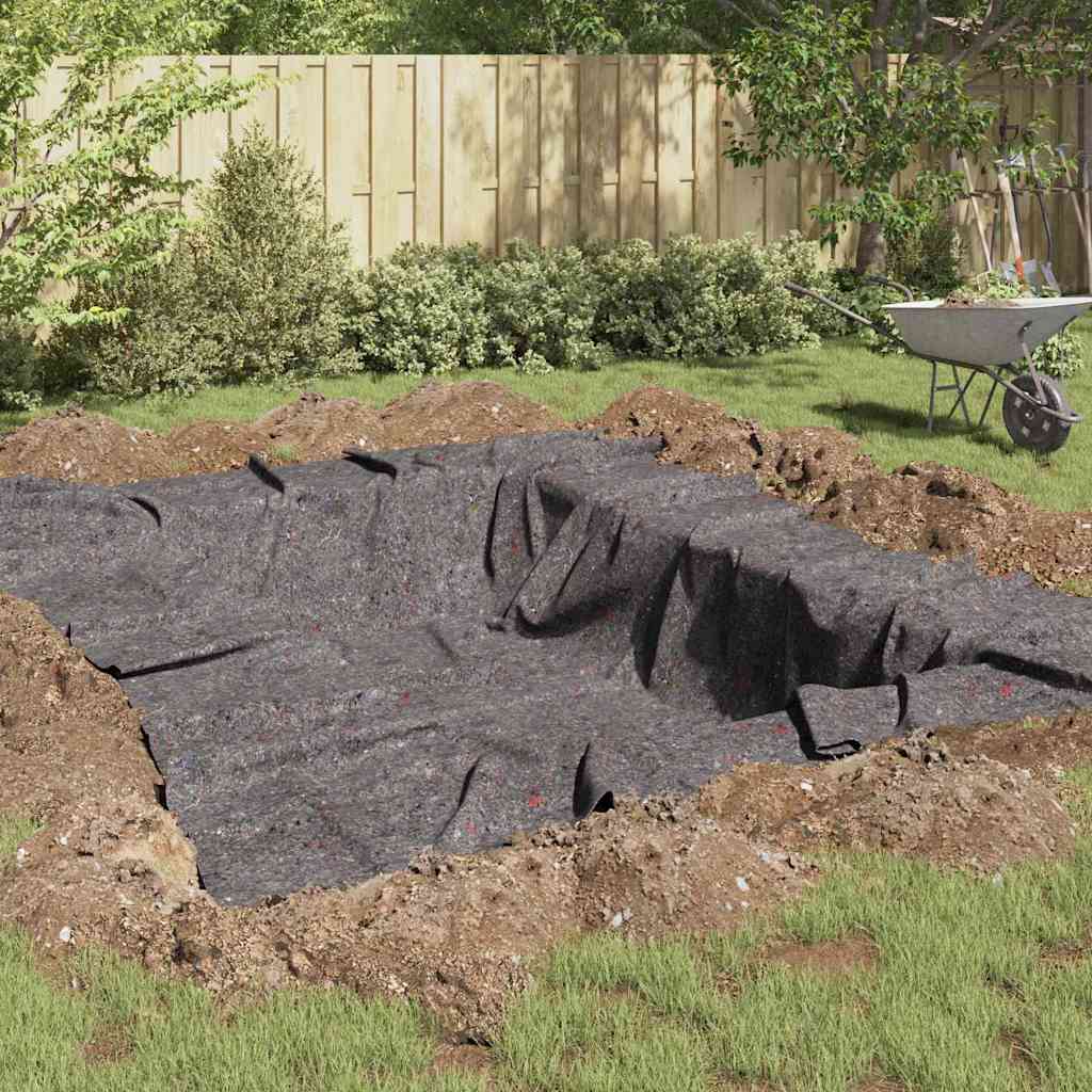 Teichvlies Grau 1 x 25 m Polyester und Baumwolle