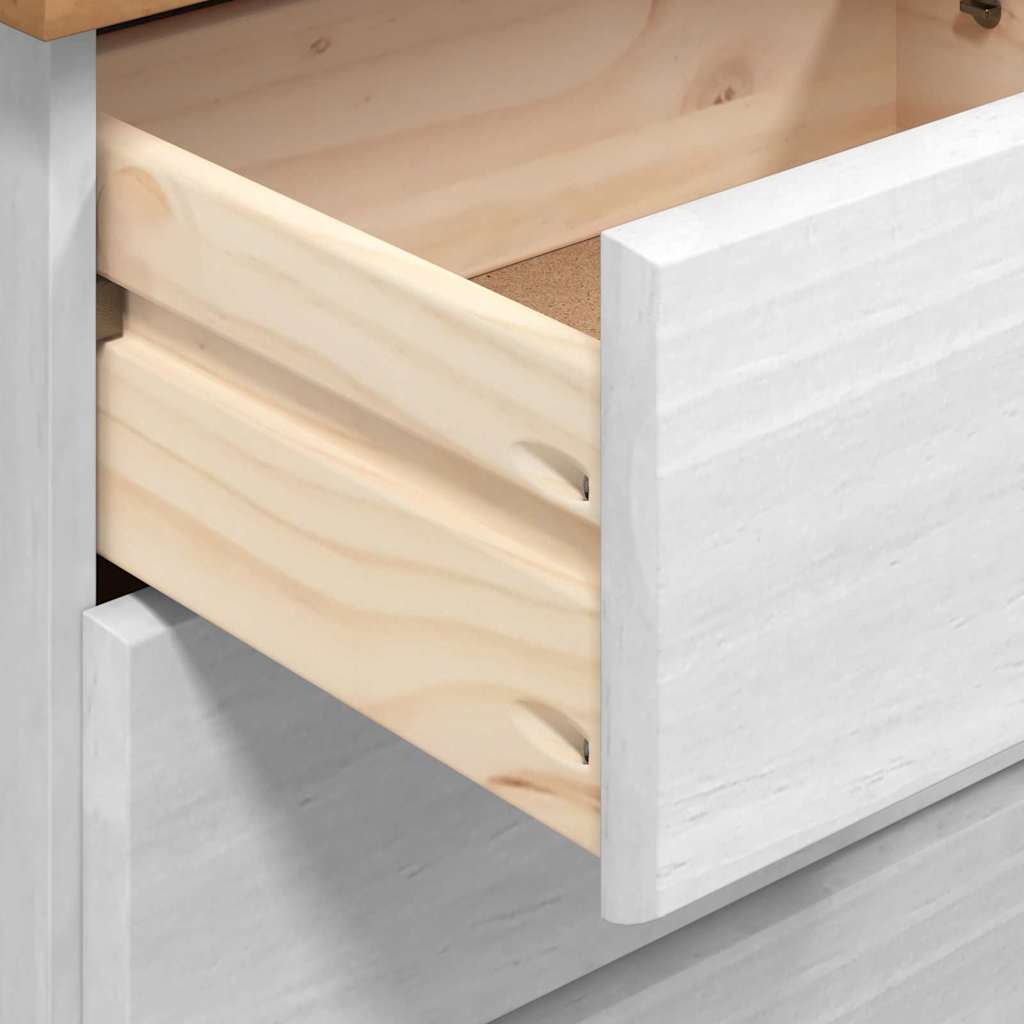 Desk ASKIM White 95 x 40 x 75 cm Solid Pine Wood
