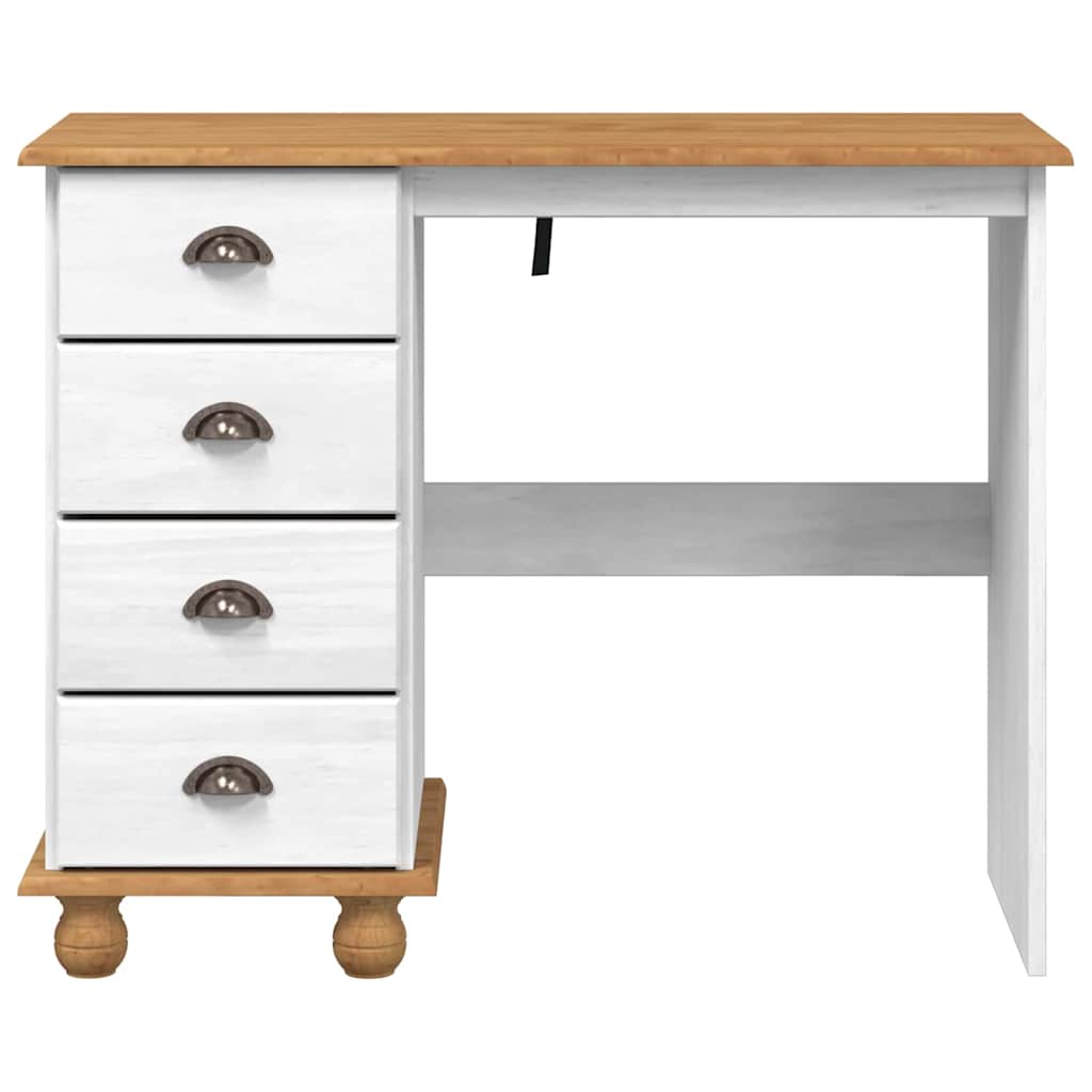 Desk ASKIM White 95 x 40 x 75 cm Solid Pine Wood