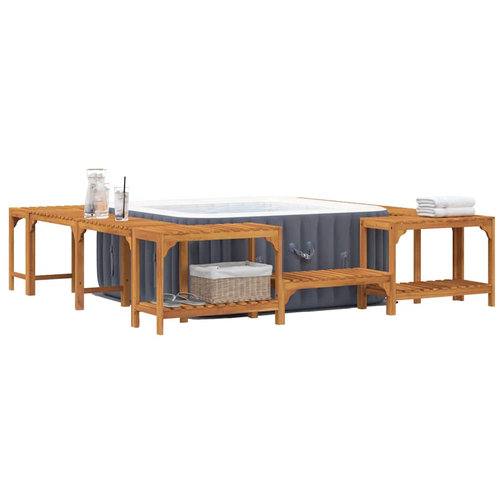 Whirlpool-Umrandung Braun 255 x 255 x 55,5 cm Massivholz Akazie