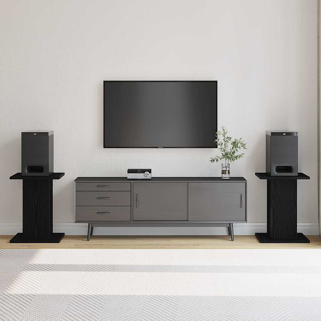 Speaker Stands 2 pcs Black Oak Look 30 x 30 x 40 cm