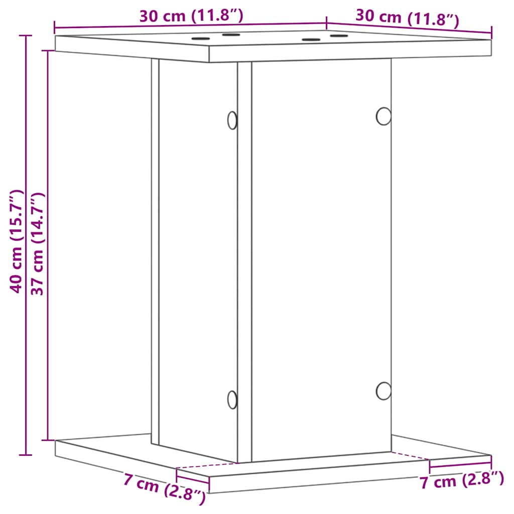 Speaker Stands 2 pcs Black Oak Look 30 x 30 x 40 cm