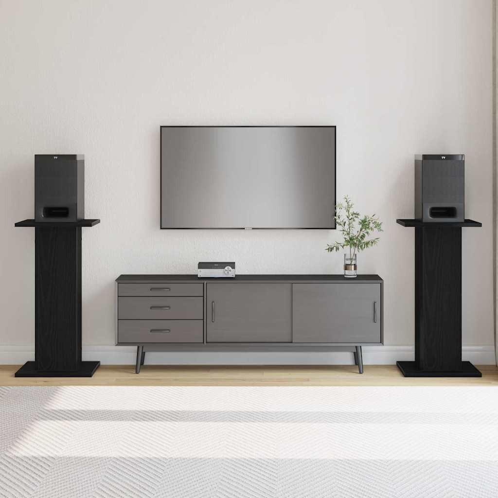 Speaker Stands 2 pcs Black Oak Look 30 x 30 x 60 cm