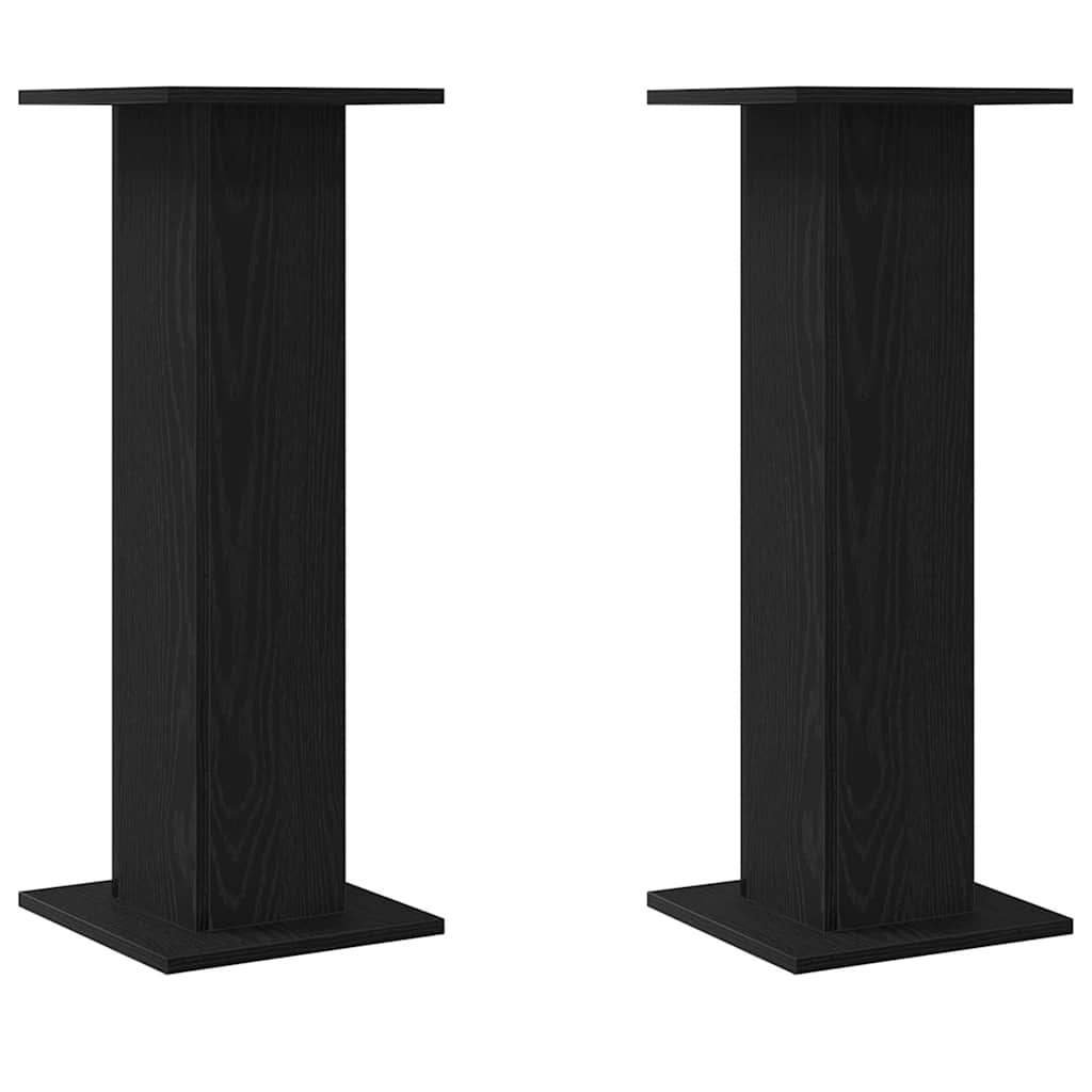Lautsprecherständer 2 pcs Schwarz Eichen-Optik 30 x 30 x 80 cm
