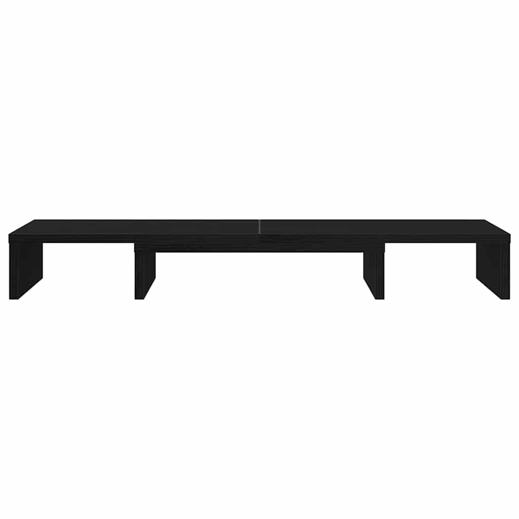 Support d'écran réglable Noir aspect chêne 80x24x10,5 cm