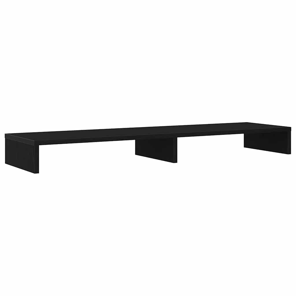 Support écran noir effet chêne 100x27x10 cm Panneau de particules