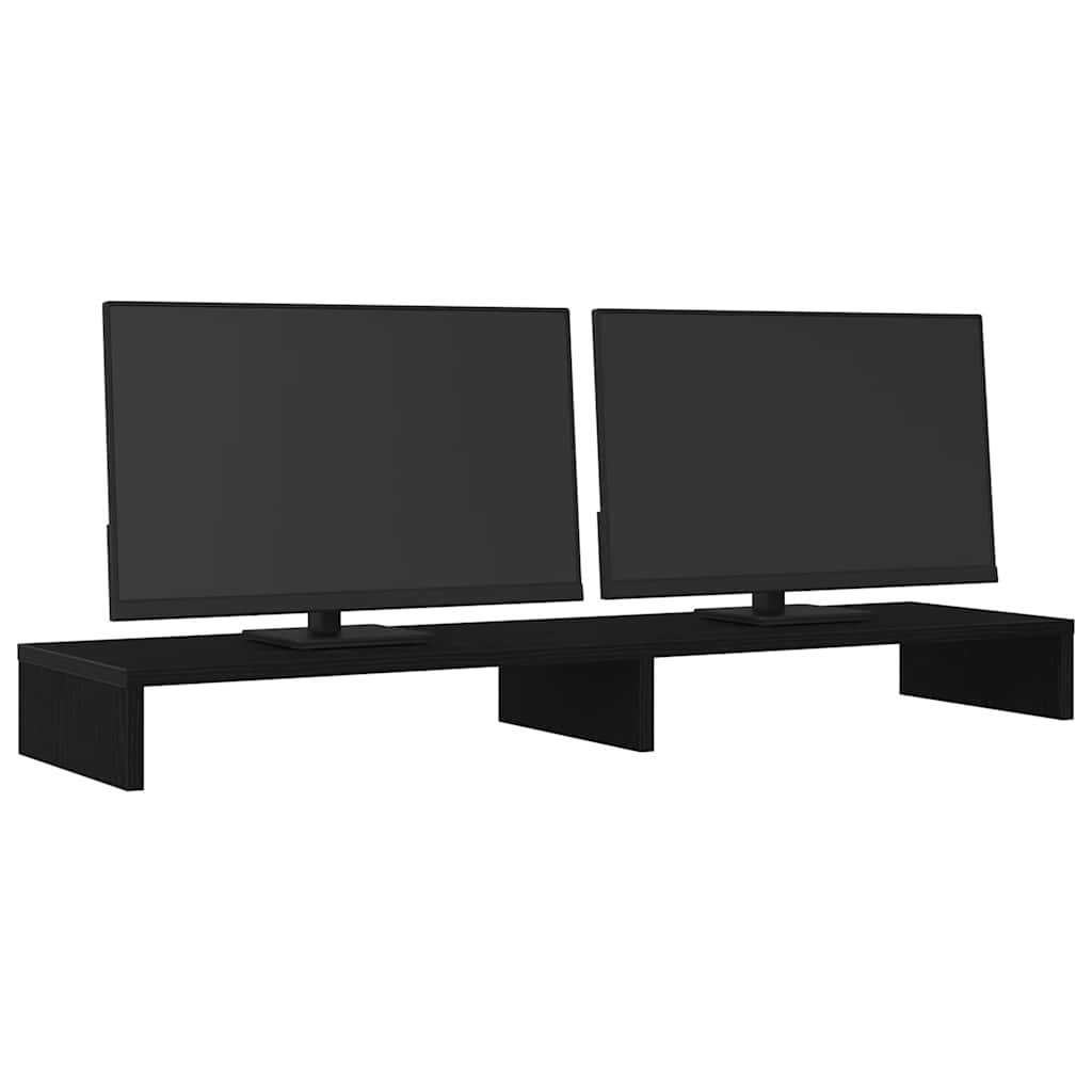 Support écran noir effet chêne 100x27x10 cm Panneau de particules