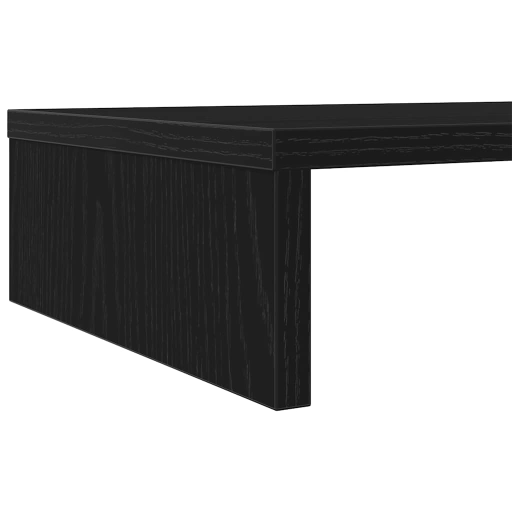 Support écran noir effet chêne 100x27x10 cm Panneau de particules