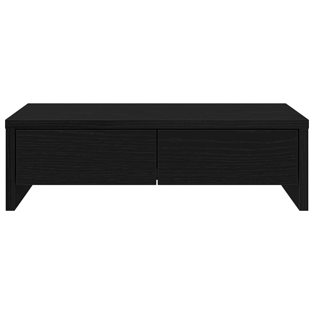 Monitor Stand with Drawers Black Oak Look 50x27x15 cm