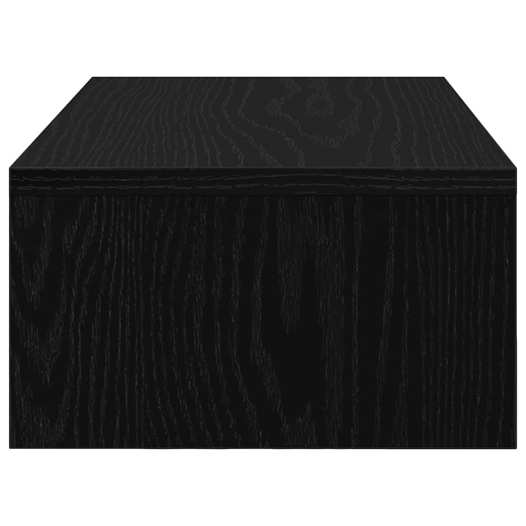 Monitor Stand with Drawers Black Oak Look 50x27x15 cm
