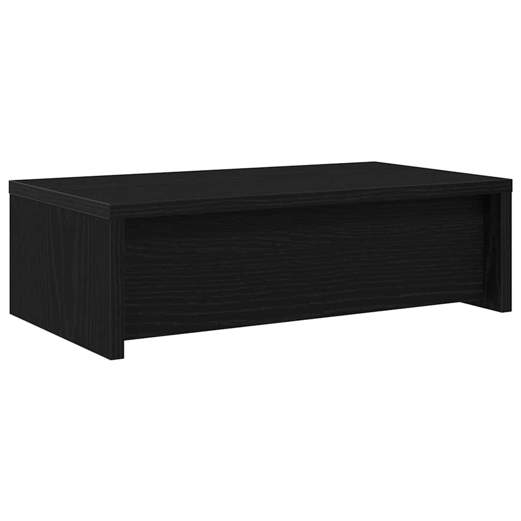 Monitor Stand with Drawers Black Oak Look 50x27x15 cm