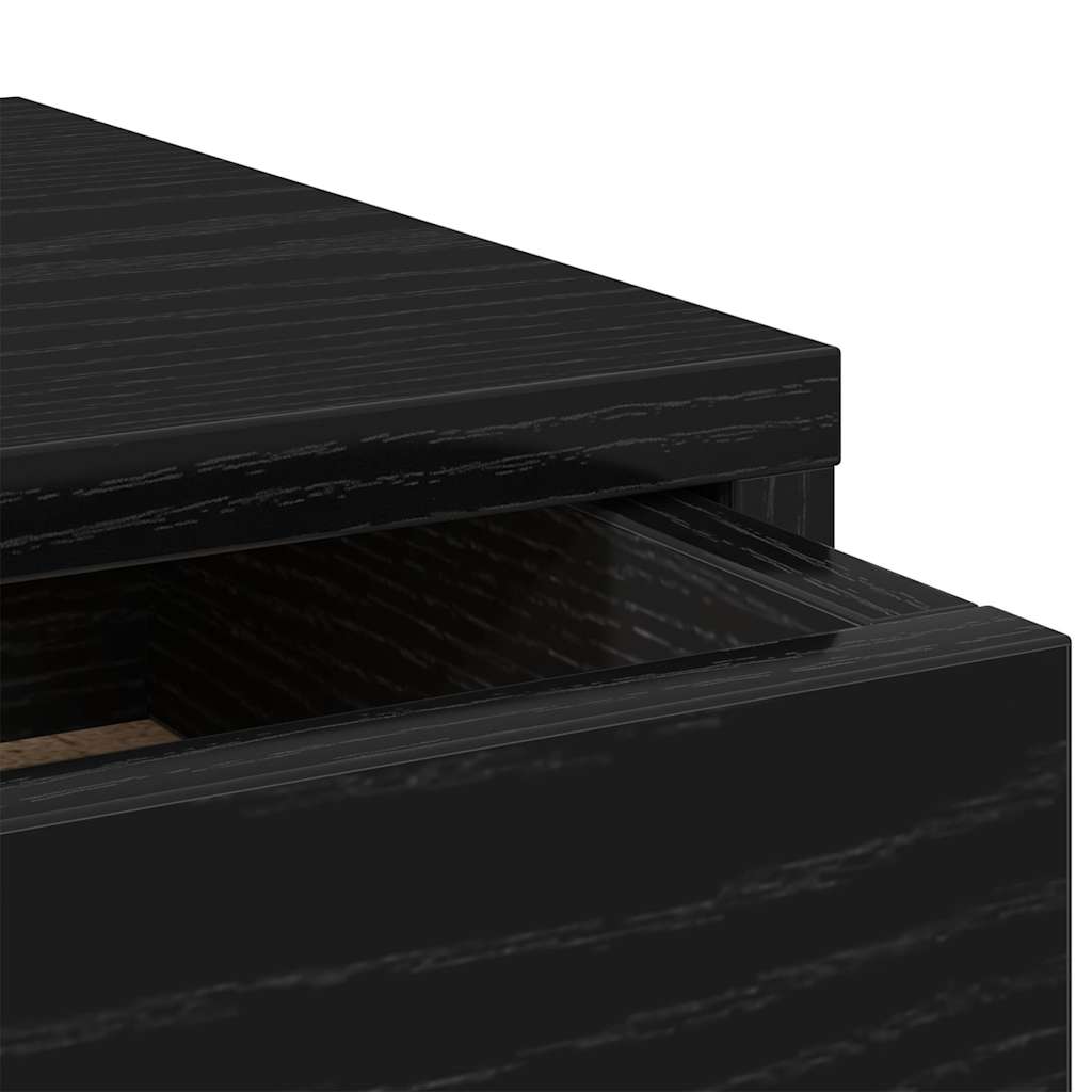 Monitor Stand with Drawers Black Oak Look 50x27x15 cm
