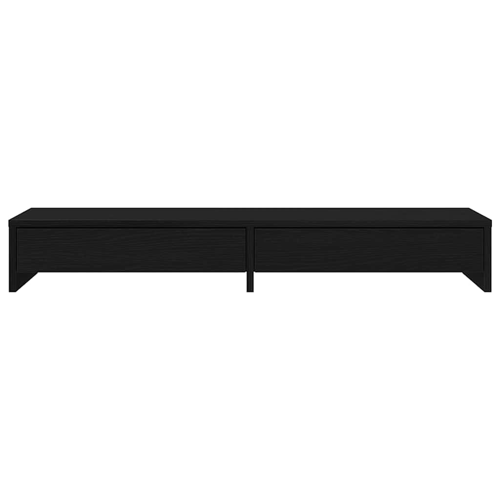 Monitor stand with drawers Black Oak-look 100x27x15 cm