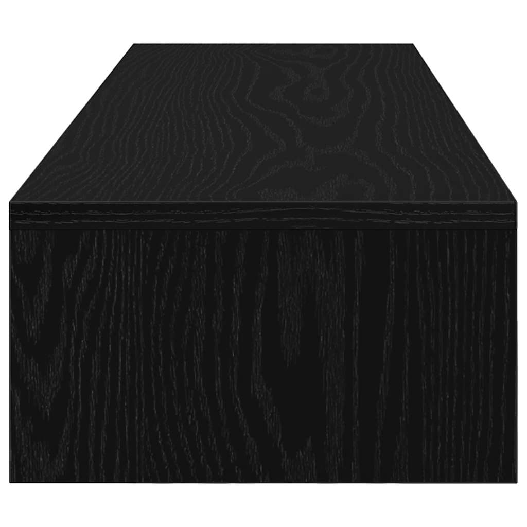 Monitor stand with drawers Black Oak-look 100x27x15 cm