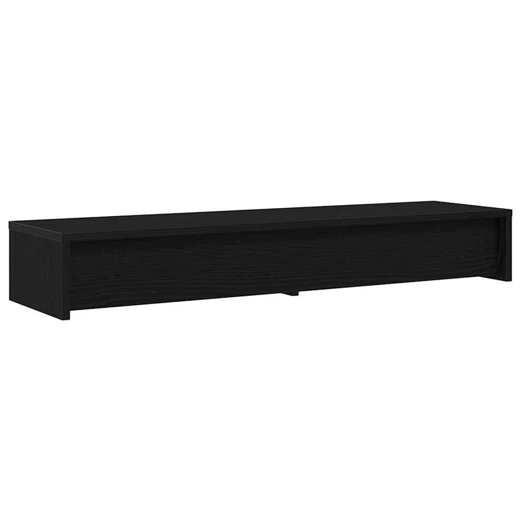 Monitor stand with drawers Black Oak-look 100x27x15 cm